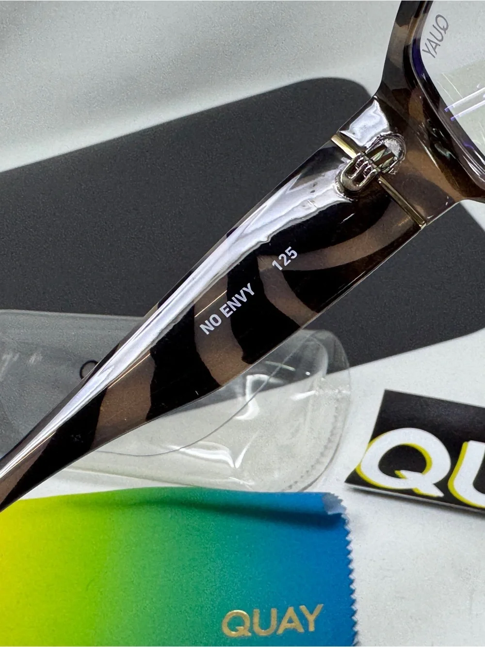 QUAY No Envy Blue Light Glasses Zebra Frame Bluelight Blocking Lens Retro NWT